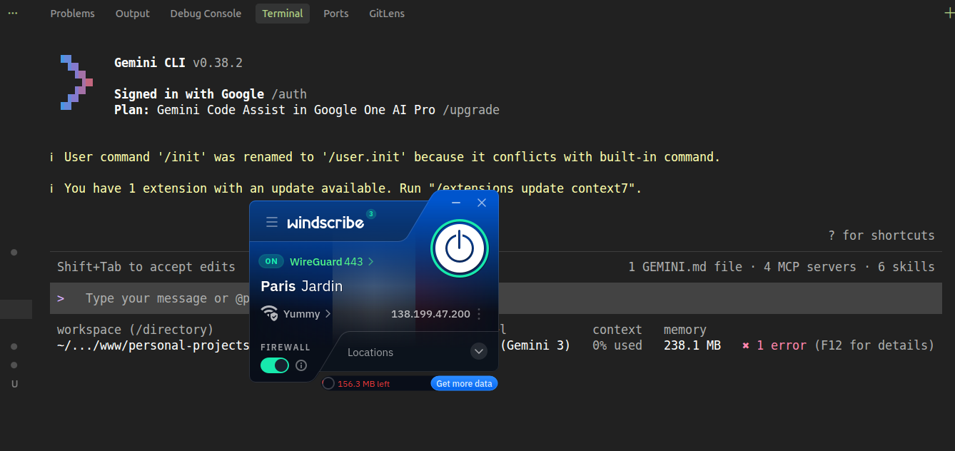 Gemini CLI authentication setup