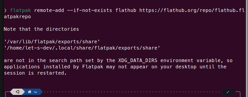 Adding flathub repository with flatpak remote-add command