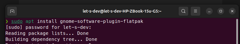 Installing gnome-software-plugin-flatpak package